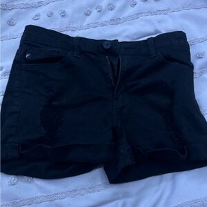black jean shorts
